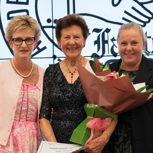 Johanna Lees 70 year bar and daughter Fiona Cording 30 year bar
