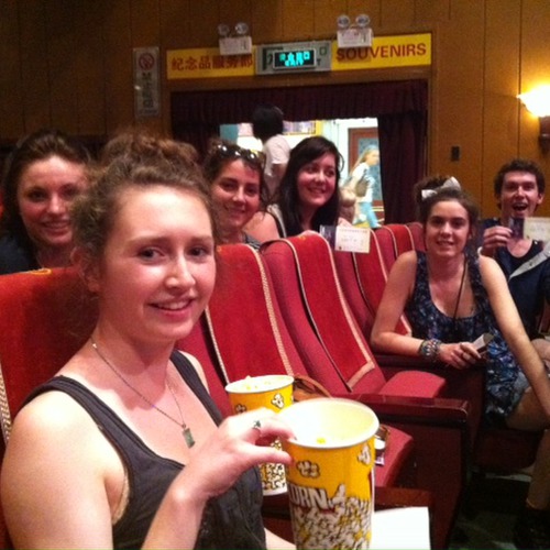 Rachel, Sarah G, Lana, Emma C, Harriet and Lewis at the Acrobatic Show