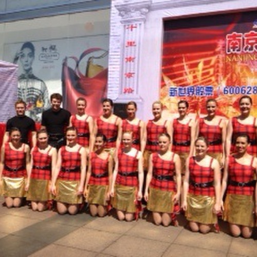 Team before dancing on main stage