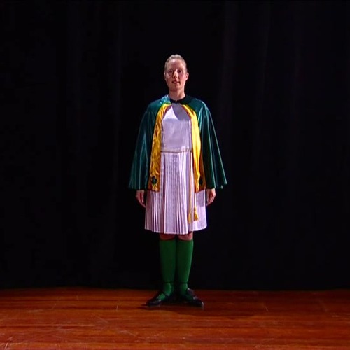 Girls Irish Jig uniform with Gold Cape