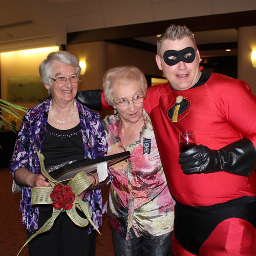 Enid Weir and Beckie Rout with their new friend