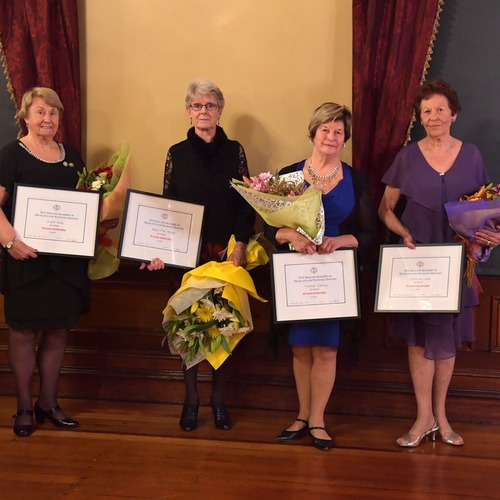 60 year bar recipients, Averil Bray, Mary Pat Hoare, Yvonne Darling, Johanna Lees