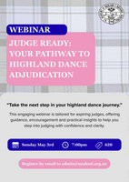 Judge Ready - Your Pathway to Highland dance Adjudication webinar